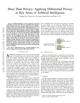 More Than Privacy: Applying Differential Privacy in Key Areas of
  Artificial Intelligence