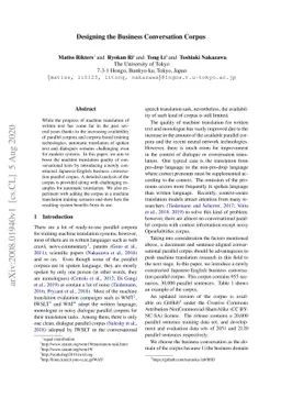 Designing the Business Conversation Corpus