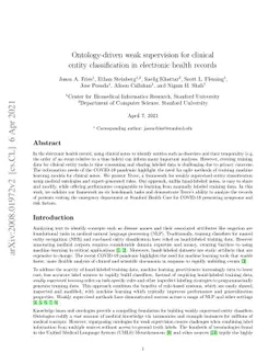 Ontology-driven weak supervision for clinical entity classification in
  electronic health records