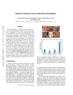 Subclass Contrastive Loss for Injured Face Recognition