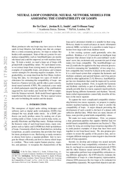 Neural Loop Combiner: Neural Network Models for Assessing the
  Compatibility of Loops