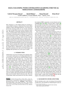 Data Cleansing with Contrastive Learning for Vocal Note Event
  Annotations