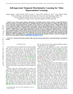 Self-supervised Temporal Discriminative Learning for Video
  Representation Learning
