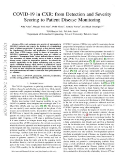 COVID-19 in CXR: from Detection and Severity Scoring to Patient Disease
  Monitoring