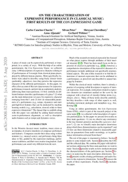 On the Characterization of Expressive Performance in Classical Music:
  First Results of the Con Espressione Game