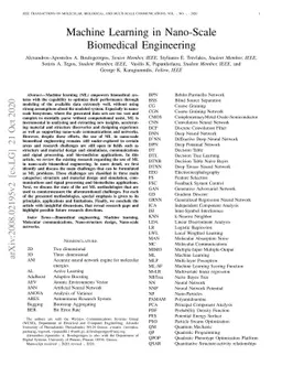 Machine Learning in Nano-Scale Biomedical Engineering