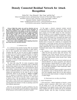 Densely Connected Residual Network for Attack Recognition
