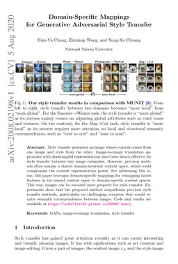 Domain-Specific Mappings for Generative Adversarial Style Transfer