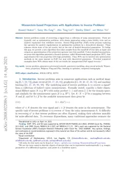 Wasserstein-based Projections with Applications to Inverse Problems