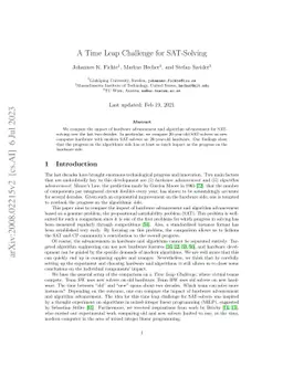 A Time Leap Challenge for SAT Solving