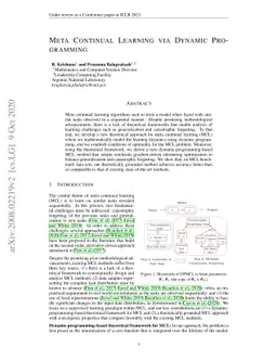Meta Continual Learning via Dynamic Programming