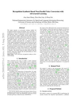 Recognition-Synthesis Based Non-Parallel Voice Conversion with
  Adversarial Learning