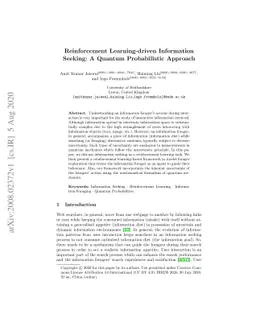 Reinforcement Learning-driven Information Seeking: A Quantum
  Probabilistic Approach