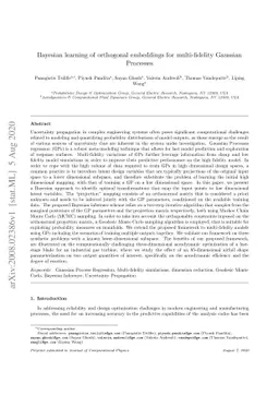 Bayesian learning of orthogonal embeddings for multi-fidelity Gaussian
  Processes