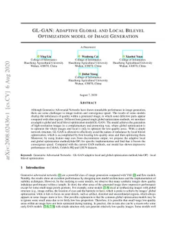 GL-GAN: Adaptive Global and Local Bilevel Optimization model of Image
  Generation