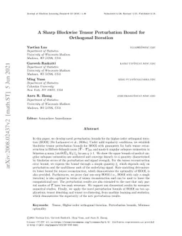 A Sharp Blockwise Tensor Perturbation Bound for Orthogonal Iteration
