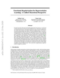 Functional Regularization for Representation Learning: A Unified
  Theoretical Perspective
