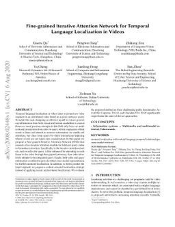 Fine-grained Iterative Attention Network for TemporalLanguage
  Localization in Videos
