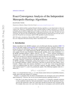 Exact Convergence Rate Analysis of the Independent Metropolis-Hastings
  Algorithms
