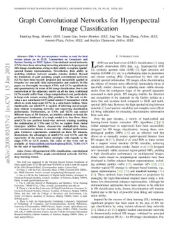 Graph Convolutional Networks for Hyperspectral Image Classification