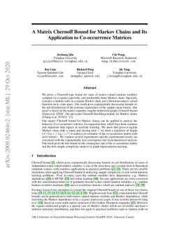 A Matrix Chernoff Bound for Markov Chains and Its Application to
  Co-occurrence Matrices