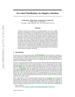 Few-shot Classification via Adaptive Attention