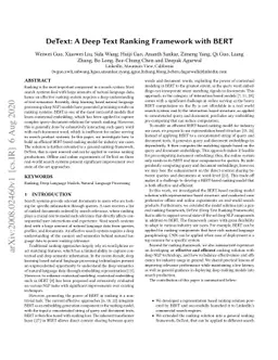 DeText: A Deep Text Ranking Framework with BERT