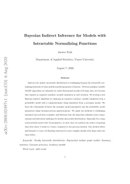 Bayesian Indirect Inference for Models with Intractable Normalizing
  Functions