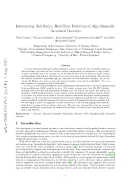 Intercepting Hail Hydra: Real-Time Detection of Algorithmically
  Generated Domains