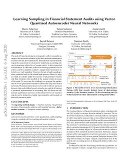 Learning Sampling in Financial Statement Audits using Vector Quantised
  Autoencoder Neural Networks
