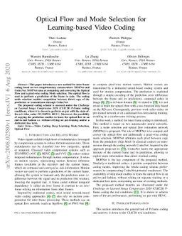 Optical Flow and Mode Selection for Learning-based Video Coding