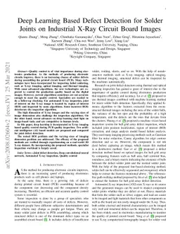 Deep Learning Based Defect Detection for Solder Joints on Industrial
  X-Ray Circuit Board Images