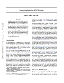 Notes on the Behavior of MC Dropout