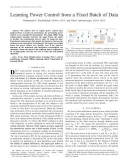Learning Power Control from a Fixed Batch of Data