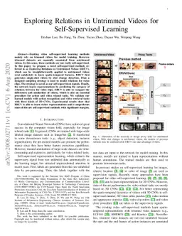Exploring Relations in Untrimmed Videos for Self-Supervised Learning