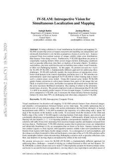 IV-SLAM: Introspective Vision for Simultaneous Localization and Mapping