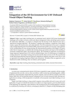 Integration of the 3D Environment for UAV Onboard Visual Object Tracking
