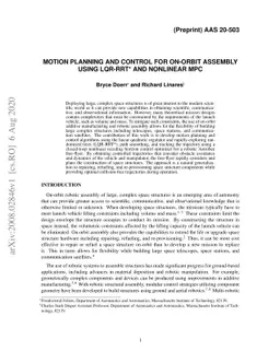 Motion Planning and Control for On-Orbit Assembly using LQR-RRT* and
  Nonlinear MPC