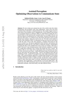 Assisted Perception: Optimizing Observations to Communicate State