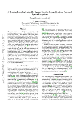 A Transfer Learning Method for Speech Emotion Recognition from Automatic
  Speech Recognition