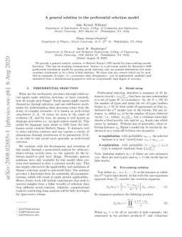A general solution to the preferential selection model