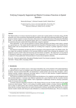 Unifying Compactly Supported and Matern Covariance Functions in Spatial
  Statistics