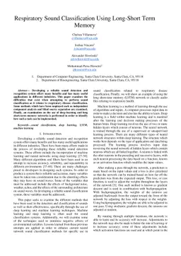 Respiratory Sound Classification Using Long-Short Term Memory