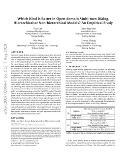 Which Kind Is Better in Open-domain Multi-turn Dialog,Hierarchical or
  Non-hierarchical Models? An Empirical Study