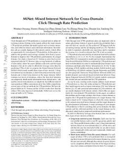 MiNet: Mixed Interest Network for Cross-Domain Click-Through Rate
  Prediction