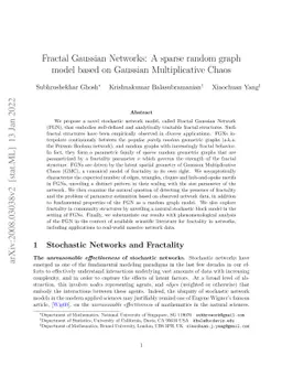 Fractal Gaussian Networks: A sparse random graph model based on Gaussian
  Multiplicative Chaos