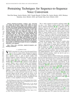 Pretraining Techniques for Sequence-to-Sequence Voice Conversion