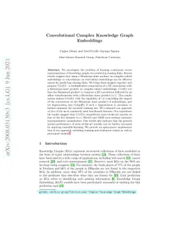 Convolutional Complex Knowledge Graph Embeddings