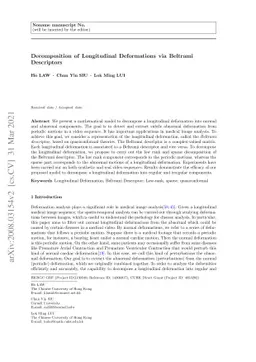 Decomposition of Longitudinal Deformations via Beltrami Descriptors