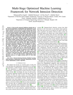 Multi-Stage Optimized Machine Learning Framework for Network Intrusion
  Detection